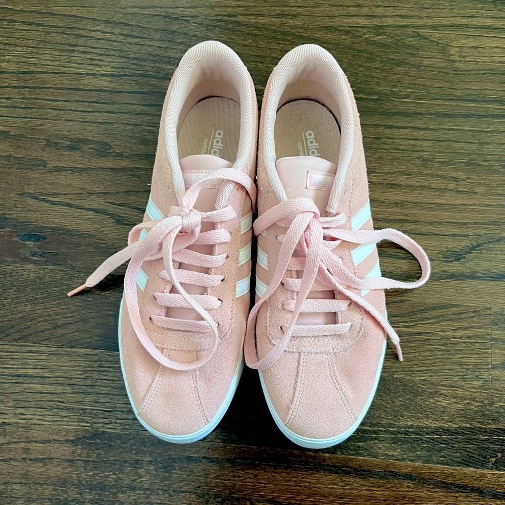 Adidas Womens Neo Courtset Sneakers Pink Suede sz 8.5